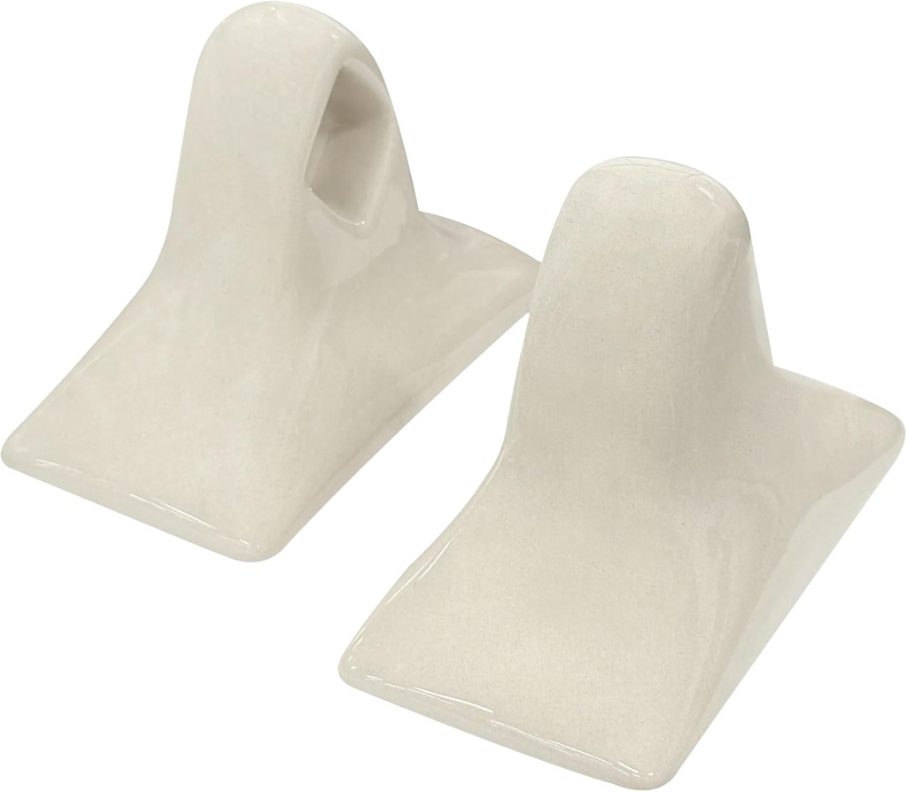 2 Pack Porcelain Towel Bar Rod Rack Post Holder Bracket Tile Set Ceramic Bathroom Towel Holder Porcelain Bathroom Accessories (Beige)