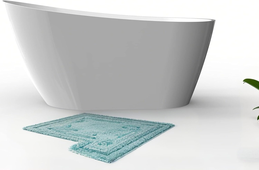 Freestanding Bathtub 59 Inch Acrylic Stand Alone Tub, Oval White Free Standing Bathtub with Chrome Drain and Overflow, Minimalist Freestanding Tub for Modern Bathroom or Home Spa