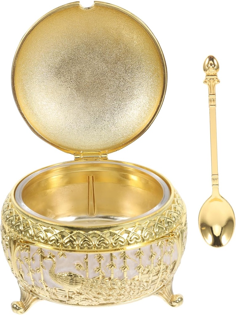 Gatuida European Style Seasoning Jar Zinc Alloy Spice Containers Condiment Dispenser for Home Kitchen Seasoning Storage Jar