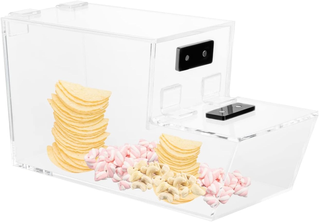 Acrylic Candy Dispenser Bin, Food Storage Organizer Bin Basket with 2 Lids, 4.5L/1.1Gal Candy Dispenser Box, for Household Kitchen Cabinets, Pantry, Offices, Closets, Bedrooms, Bathrooms