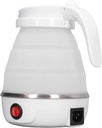 Foldable Travel Electric Kettle, Silicone and Stainless Steel Quick Boiling Folding Electric Kettle 0.6L for Camping (White)