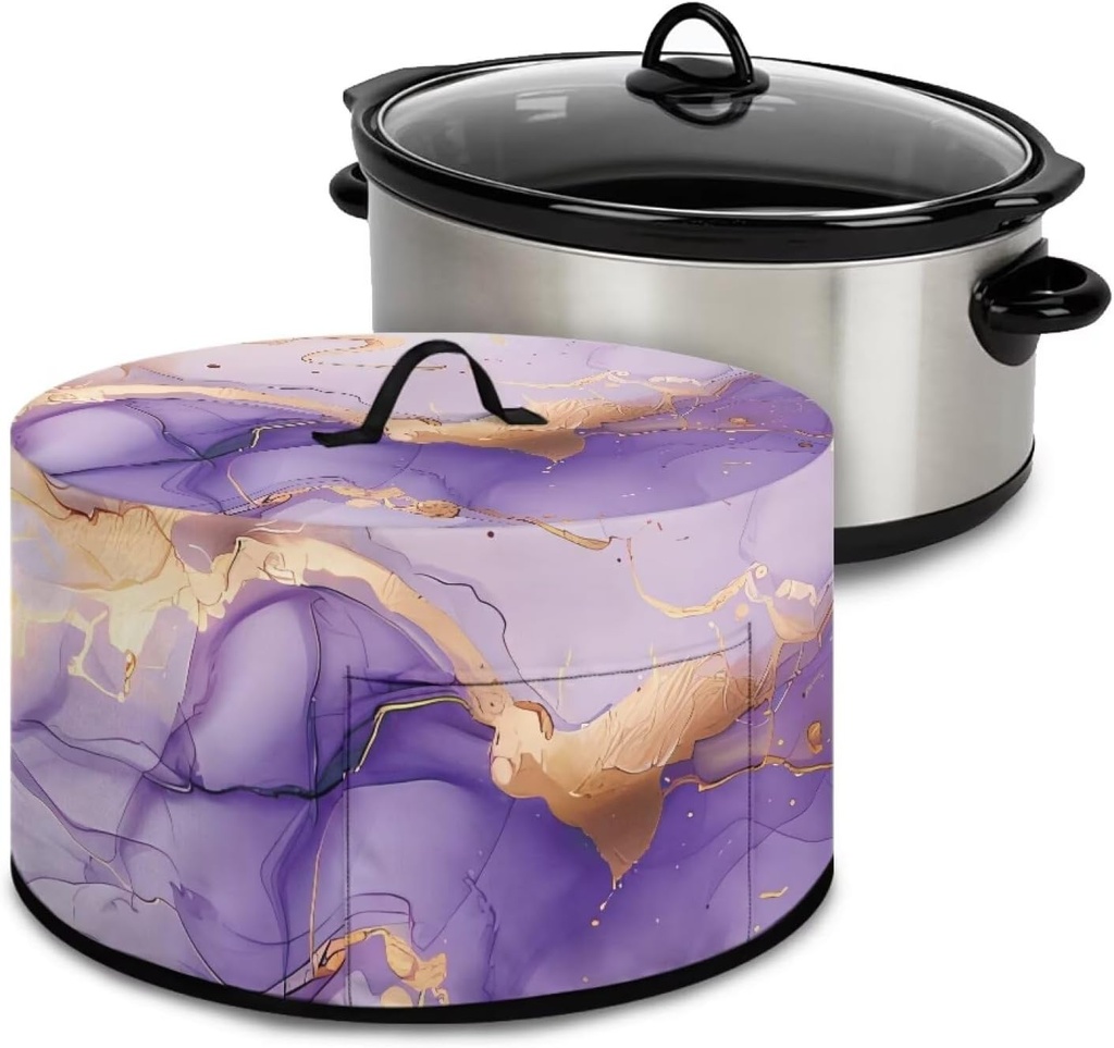 Dust Covers for Kitchen Appliances Purple Marble Crock Pot Cover Slow Cooker Dust Cover Dustproof Kitchen Decor Assecories Protective Covers Washable Small Appliance Covers