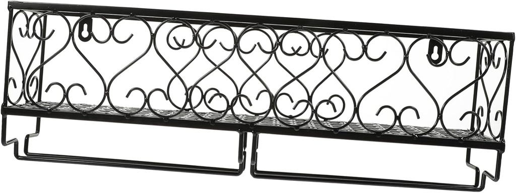 LIFKOME 1pc Wine Cup Rack Multi-Functional Storage -Mounted Wine Display Goblet Holder Black