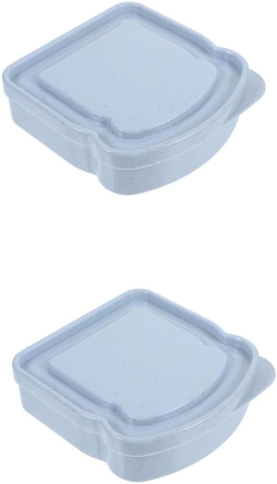 VOSAREA 2pcs Portable Sandwich Case Lunch Box for Outdoor and Travel Airtight Bread Storage Container Toast Box for Home Picnic and Hiking