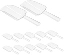 GLEAVI 12Pcs Transparent Plastic Kitchen Scoops Reusable Food Serving Tools for Candy Ice Flour and Snacks Versatile Shovels for Desserts and Beverages