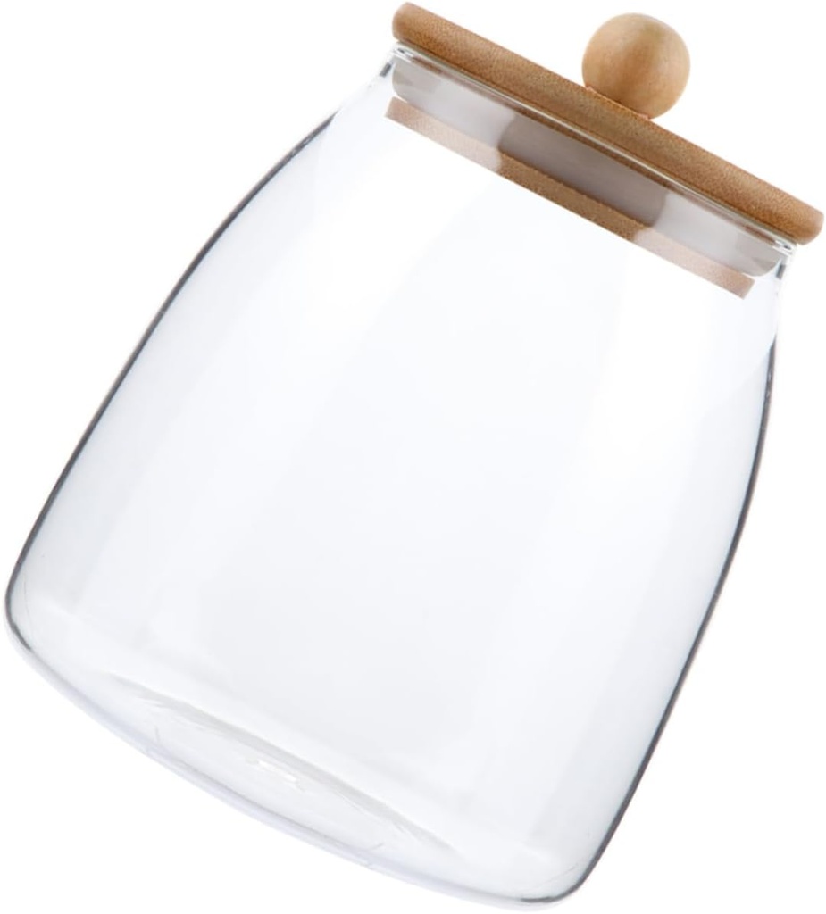 Cabilock Glass Storage Jar with Airtight Lid Transparent Canister for Nuts Grains Tea Snacks Kitchen Container for Dry Food Preservation and Pantry Organization