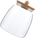 Cabilock Glass Storage Jar with Airtight Lid Transparent Canister for Nuts Grains Tea Snacks Kitchen Container for Dry Food Preservation and Pantry Organization