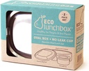 ECOlunchbox Oval & Snack Cup – 2-Piece Stainless Steel Lunch Set, 30 oz Total (24 oz Oval + 7 oz Leak-Proof Cup), Plastic-Free, Dishwasher & Oven Safe