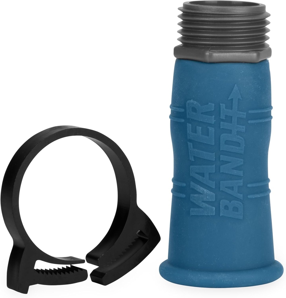 Camco Water Bandit - Features a Highly Flexible Silicone-Polymer Sleeve & ABS Male Water Hose Connection - Works with Damaged or Stripped Faucet Threads or Faucets without Threads (22484)