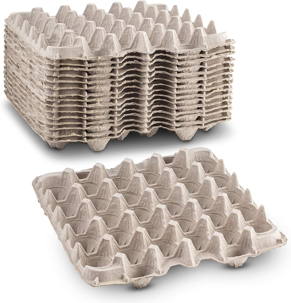 MT Products Pulp Fiber Egg Flat Cartons Holds 30 Eggs - Egg Crate for Chicken Farm (Pack of 15) - Made in the USA