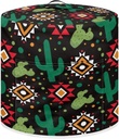 Dolyues Aztec Cactus Pressure Cooker Cover Kitchen Appliance Dust Cover for Round Air Fryer, Boho Style Rice Cooker Cover Electric Cooker Cover Slow Cooker Dust Cover with Pocket for Accessories
