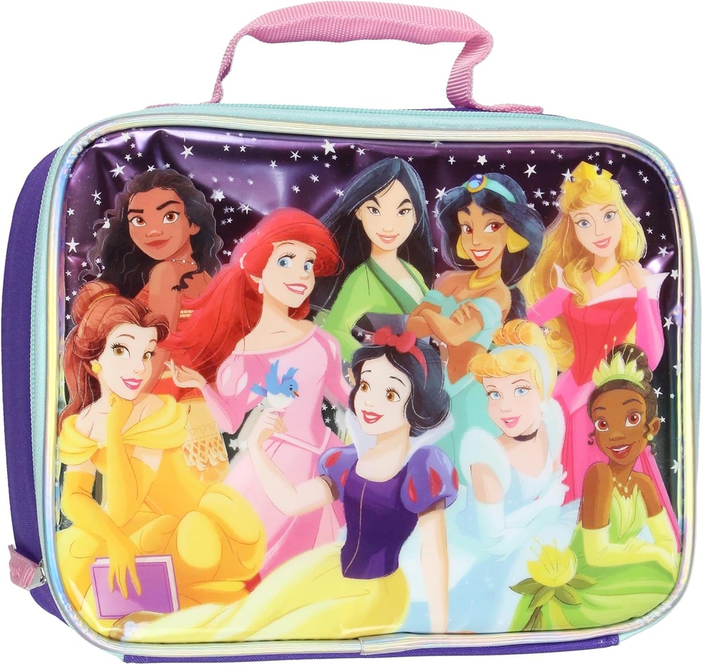 Bioworld Disney Princess Girl's 9 Princesses Insulated Lunch Box Tote
