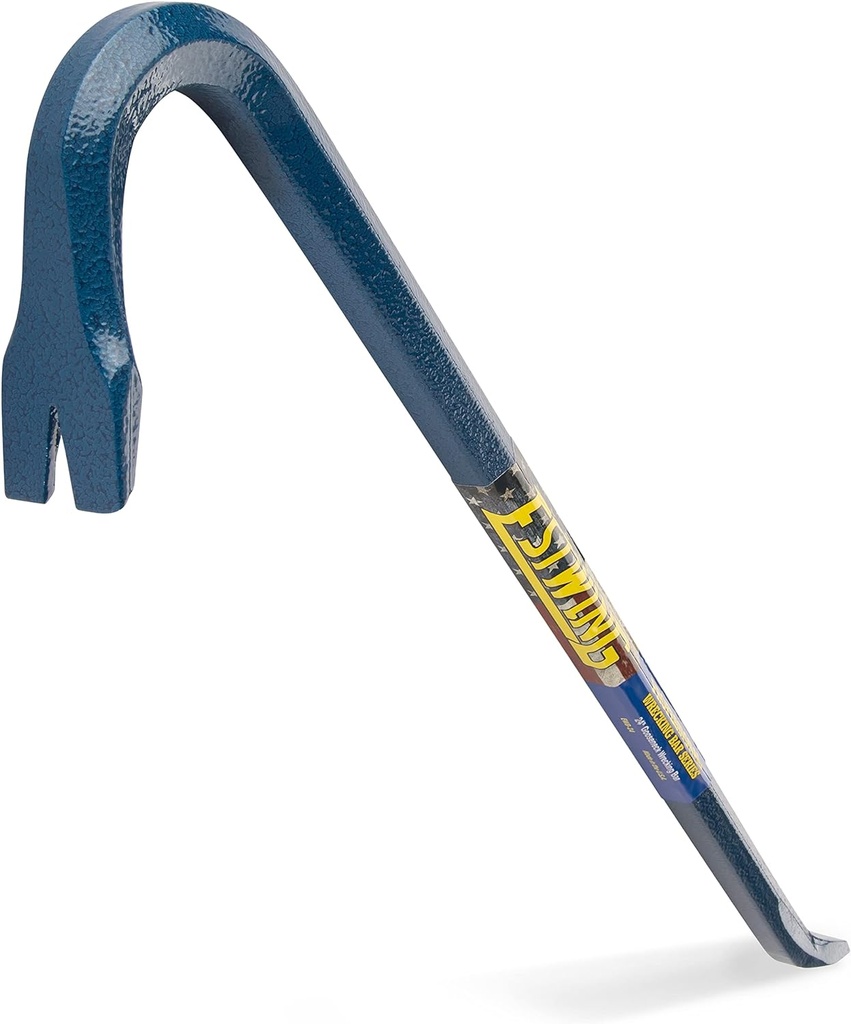 ESTWING Gooseneck Wrecking Bar - 3/4" x 24" Pry Bar with Angled Chisel End & Forged Steel Construction - EWB-24
