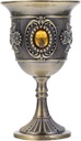 Zerodeko Retro Wine Goblet Medieval Rhinestone Embossed Wine Glass Drinking Cup Metal Liquor Cup Champagne Flute Home Bar Party Bronze