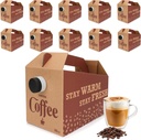 10 Pack Disposable Coffee Box Dispensers Coffee to Go Drink Containers Insulated Hot Beverage Dispenser coffee Carrier with Handle Beverage Server for Parties Catering Take Out (96 oz)
