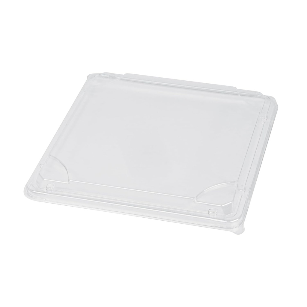 Restaurantware-LIDS ONLY: 8.2 x 8.2 x 0.8 Inch Clear Lids For Bento Boxes, 100 Disposable Container Lids - Bento Boxes Sold Separately, Tight Seal, Clear Plastic Lids, Ideal For Take Out