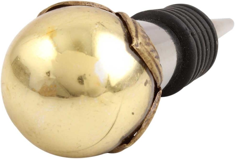 Indian Shelf Round Mercury Wine Stopper | Wine Corks | Glass Bottle Cork [Gold, 4 Pack]