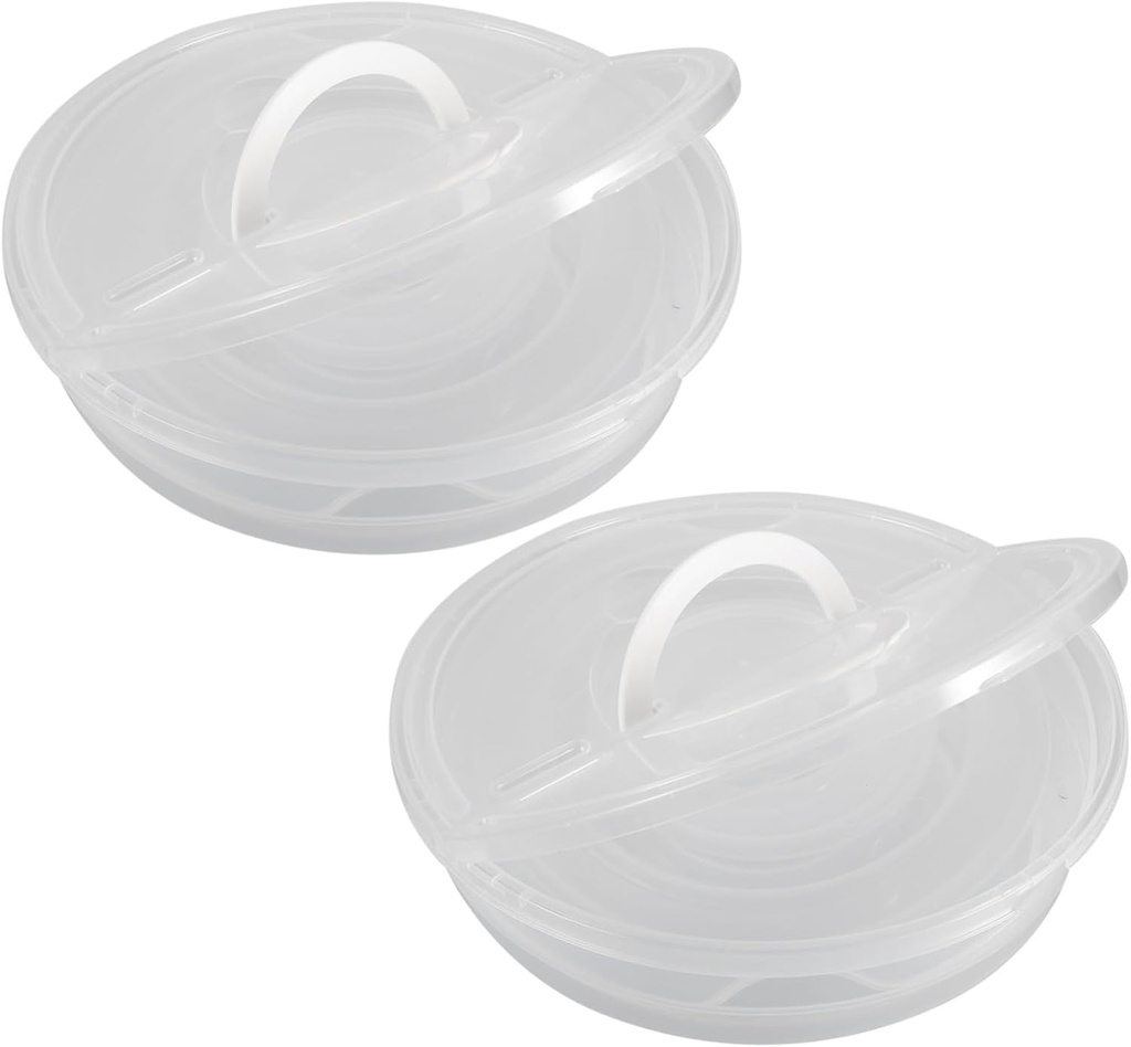 2pcs Pizza Dough Proofing Box Storage Containers Covers Transport Carriers for Pies Cakes Microwave Refrigerator Safe Dishwasher Friendly