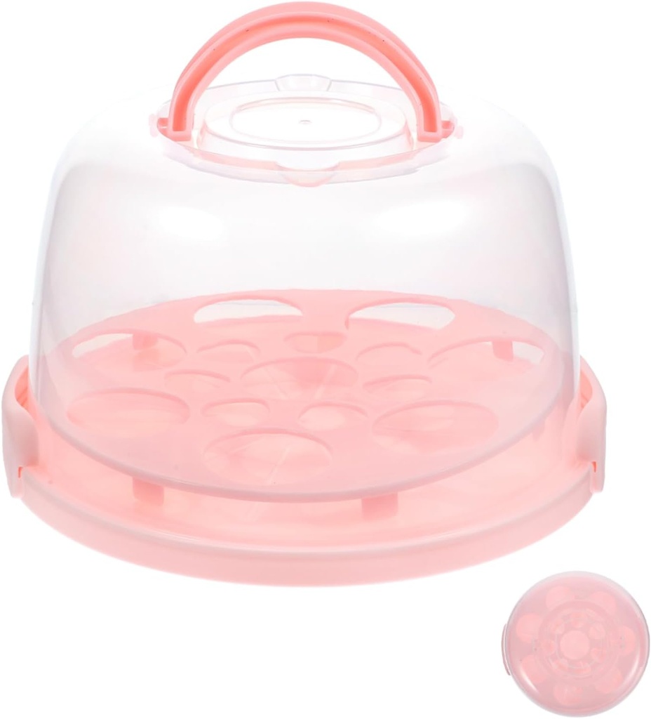 ABOOFAN Elegant Cake Box Lid and Handle Cake Carrier for Cupcakes Cookies Pies Muffins Bread Storage