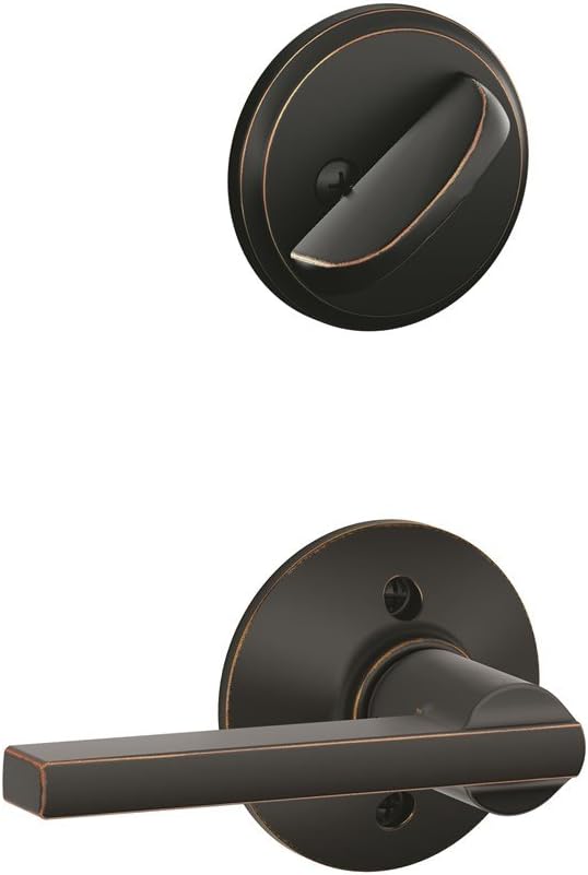 Schlage F59 LAT 716 Latitude Interior Lever with Deadbolt, Aged Bronze (Interior Half Only)