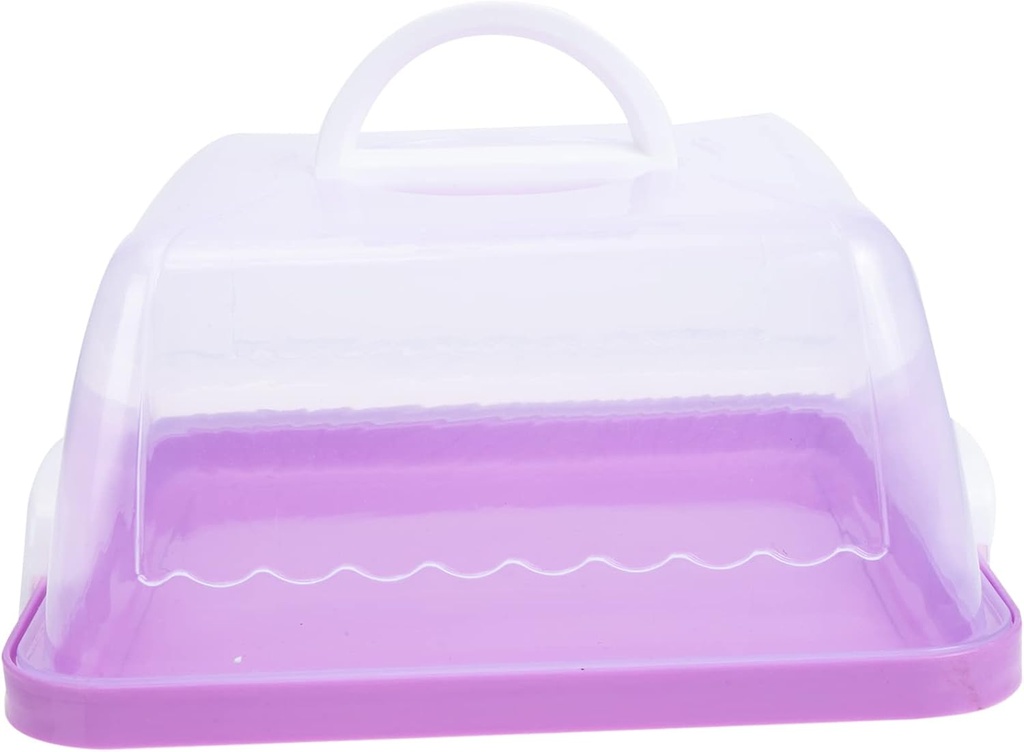 Plastic Cake Carrier Lid Handle Reusable Outdoor Camping Cake Box Transparent Dessert Storage Container