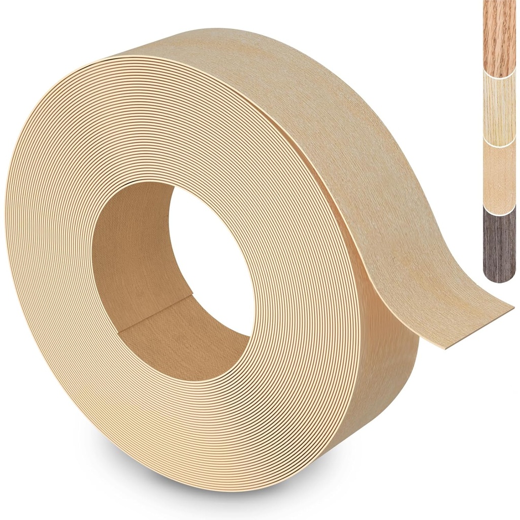 Birch Edge Banding, 3" x 50ft Real Wood Tape, Pre-glued Flexible, for Cabinet Repair & Furniture Restoration