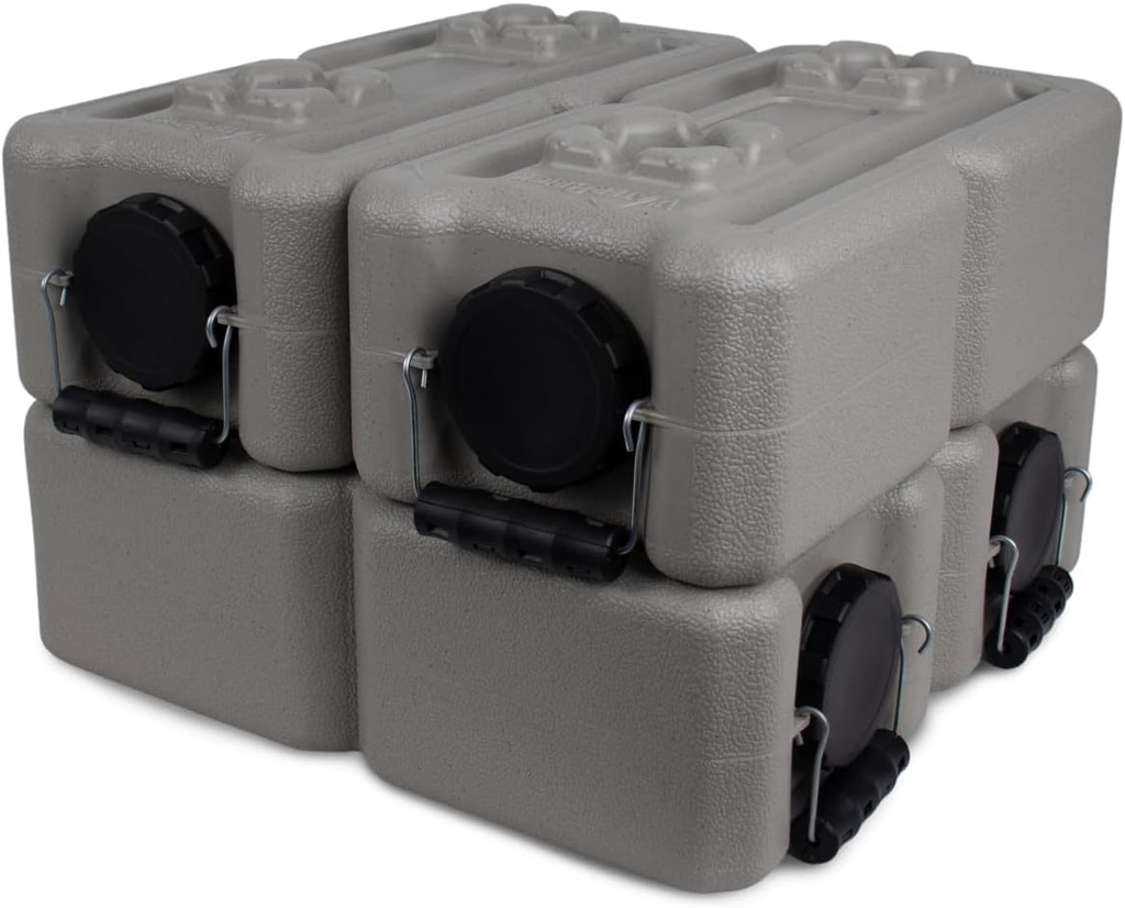 WaterBrick International Water Storage Containers for Emergency Water Storage | 8-Pack of Stackable 3.5 Gallon Water Container Bricks | Food-Grade HDPE Plastic | BPA-Free | STD Tan