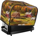 Country Farm 2 Slice Toaster Covers Dustproof Splash-Proof Bread Machine Cover Fingerprint Protectors Small Washable Kitchen Appliance Cover Universal Size