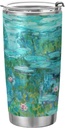 ALAZA Monet Painting Tumbler with Lids and Straws,Reusable Stainless Steel Vacuum Insulated Tumbler Cup,Iced Coffee Travel Mug Water Bottle 20oz(590ml)