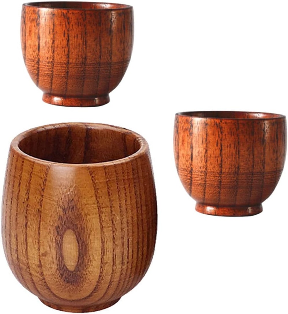 VOSAREA Wooden Sake Cup Large Cup Small Sake Reusable Drinking Mug for Home Restaurant Use Elegant Design Heat Insulation Eco-friendly Material