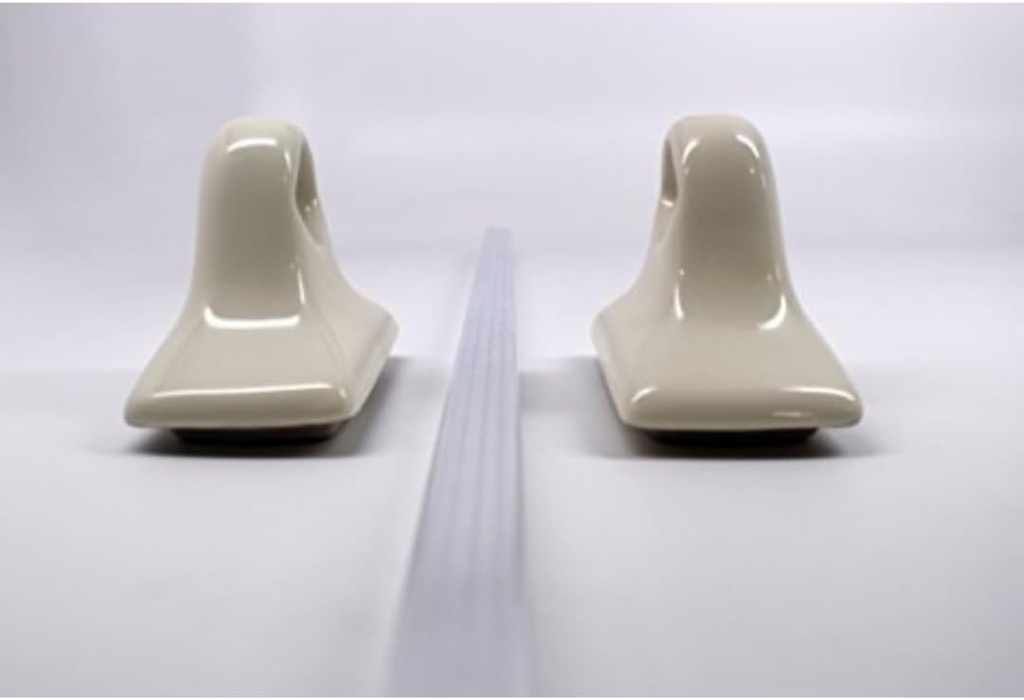 Tenedos Bone Almond Ceramic Towel Bar Kit – Glazed Bathroom Accessory, Install with Tile (Not for Flat Surface) Durable & Stylish Upgrade