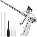 Preciva Foam Gun, Aluminum Alloy Foaming Gun Heavy Duty PU Expanding Caulking Gun Spray Application Applicator for Caulking, Filling, Sealing, Home and Office Use