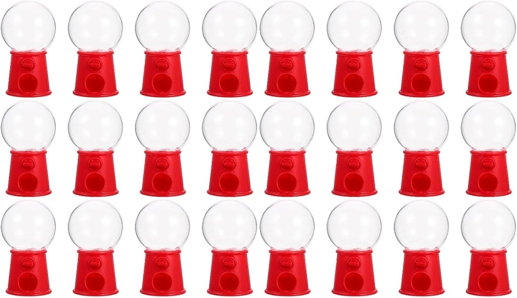 Amosfun 24pcs Mini Gumball Machines Plastic Candy Bank Twist Candy Bean Vending Machine Dispenser Easter Day Party Supply 2.79 X 2.75 X 1.37 Inches
