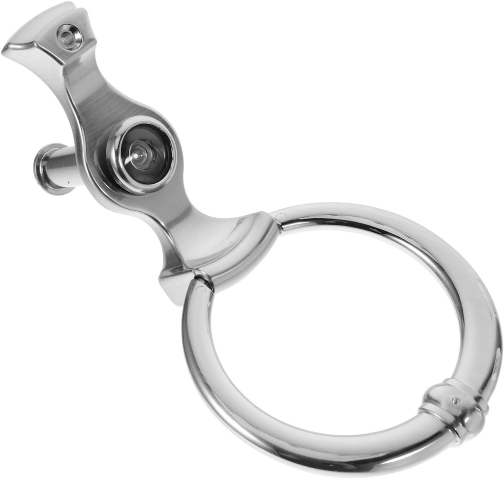 jojofuny Zinc Alloy Single Front Door Knocker Modern Ring Design for Home Security