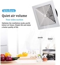 Industrial Commercial Extractor Exhaust Fan Ventilation Extractor Ceiling Ventilation Fan 12 Inch Toilet Ventilation Fan Ceiling Exhaust Fan Copper Motor Nominal Air Volume: 7m3/min
