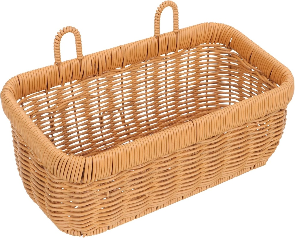 Cabilock Woven Wall Hanging Basket for Kitchen Storage Rustic Decor for Garlic Ginger Eggs and Fruits Stylish Home Organizer Brown Large