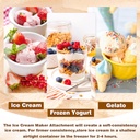 Ice Cream Maker Attachment & Frozen Fruit Ice Cream Attachment for Kitchenaid Stand Mixer