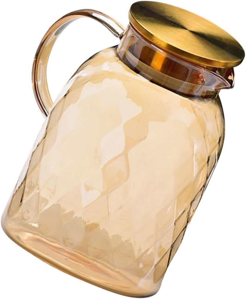 Large Capacity Glass Water Pitcher Transparent Beverage Kettle for Juice Iced Tea and Water for Home Office and Events