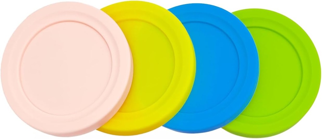 Replacement Silicone Lids, Compatible with Container of Ninja Creami Ice Cream Maker, Model: NC301, NC300, NC299AMZ Series. (Pink/Yellow/Blue/Green)