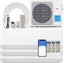 SIMOE 30k BTU Tri 3 Zone Multi Zones Mini Split AC Heat Pump Full Set, Mini Split Air Conditioner, 23 SEER2, Wifi-Enabled 9k+12k+12k BTU, 208-230V, Ductless Energy Star, Installation Kit