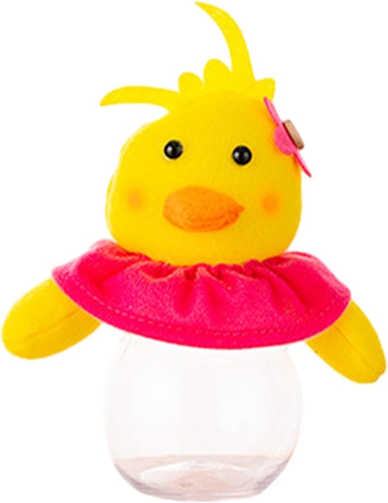 Easter Treat Jar Cookie Storage with Airtight Lid for Sweets And Chocolates, Yellow Duck 16x7cm