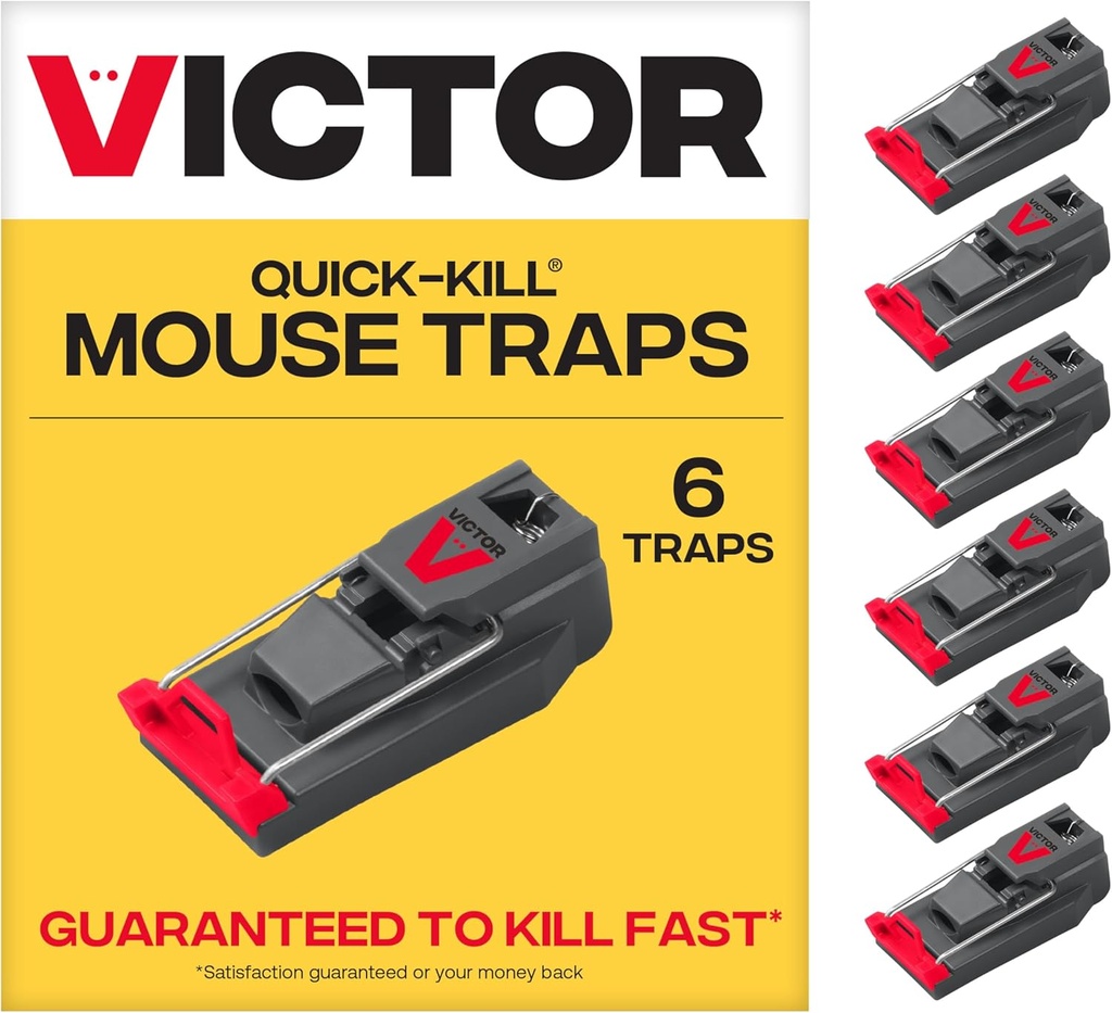 Victor M123SSR Quick-Kill Easy Set Mouse Trap, 6 Reusable Victor Mouse Traps