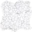 SUNWINGS 10-Sheet Pebble Tile for Shower Floor Border Kitchen Bathroom Backsplash, Carrara White Marble Stone Looks Wall and Floor Tile, Covers 7.9 Sq. Ft