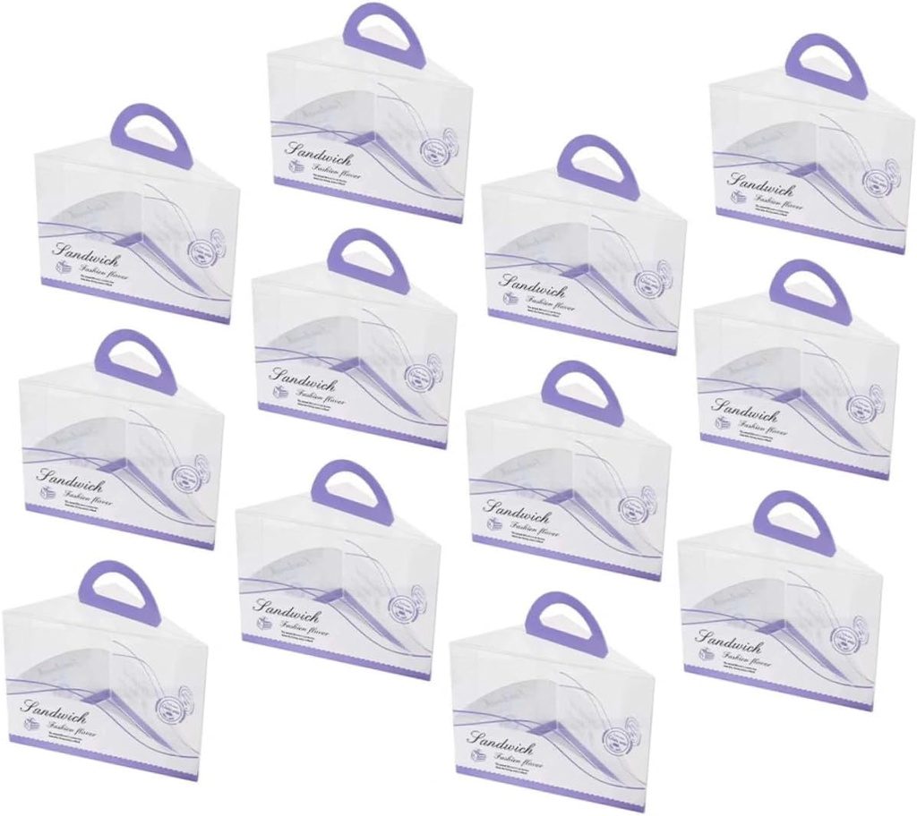 Unomor 12pcs Round Cake Box Handles Plastic Cake Carrier for Baby Shower Birthday Party Wedding Event Storage