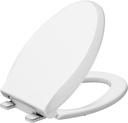 Toilet Seat Elongated Toilet Seat Cover Soft Close PP Material for Bathroom, Easy to Install, White