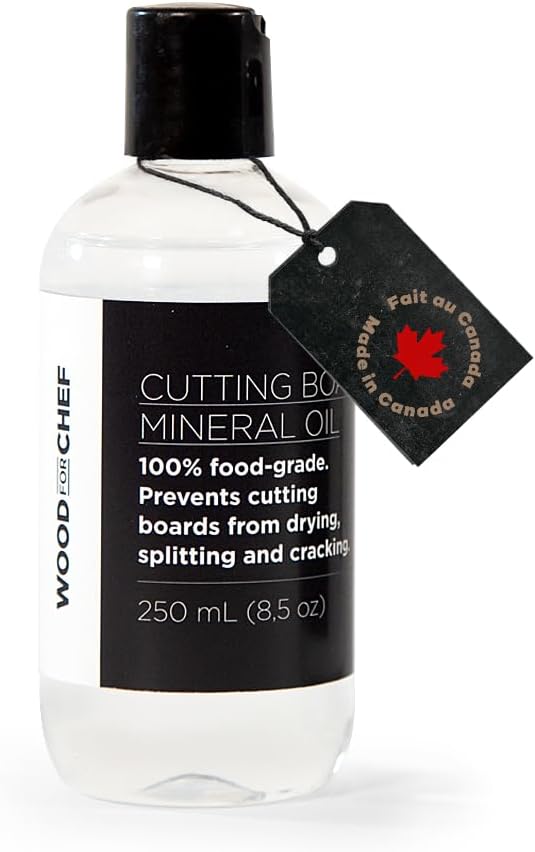 Cutting Board Food Grade Mineral Oil (8,5 oz) - Revitalize Cutting Board, Butcher Block, Countertops and Wood Utensils - Food Safe - Made in North America