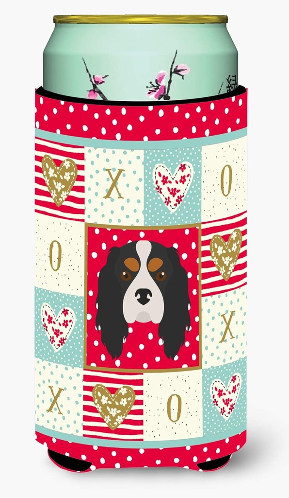 Caroline's Treasures CK5189TBC Cavalier King Charles Spaniel Love Tall Boy Hugger, Red Can Cooler Sleeve Hugger Machine Washable Drink Sleeve Hugger Collapsible Insulator Beverage Insulated Holder