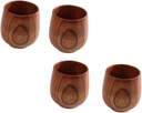 Ciieeo 4pcs Solid Wood Tea Cup Opening Infuser Tea Cups Saucers for Coffee Wine