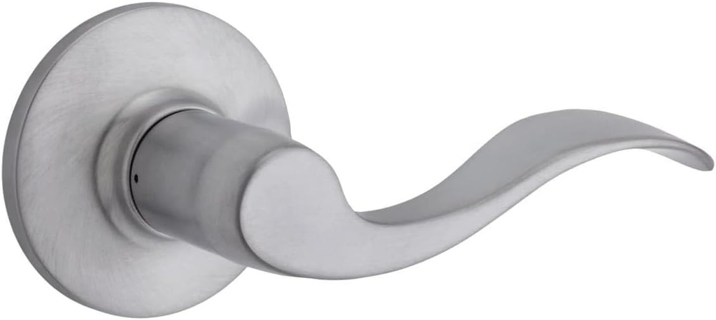 Kwikset SL7000LYLH Layton Left Non-Turning One-Sided Dummy Door Lever with Round Rose from The Safe Lock Collection - Satin Chrome