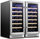 Yeego 2 Pack of Wine Fridge Single Zone 15 Inch, 66 Bottles Wine Cool Refrigerator with Glass Door, Built-in/Freestanding/Under Counter, Perfect for Home & Kitchen